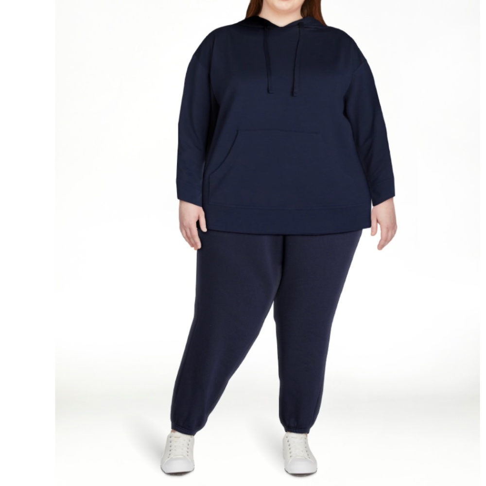 NEW PLUS SIZE Women' 2 piece sweatsuit set HOODIE HOODY W PANTS Blue Navy XXL 2X